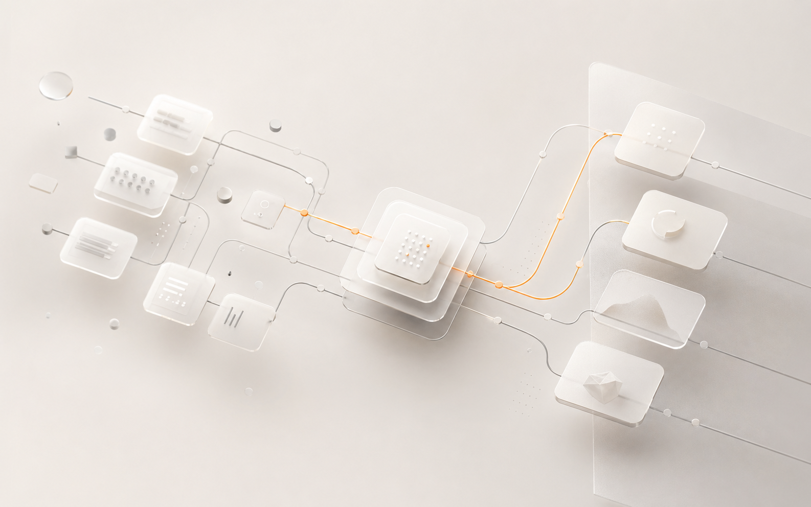 Abstract connected workflow visual